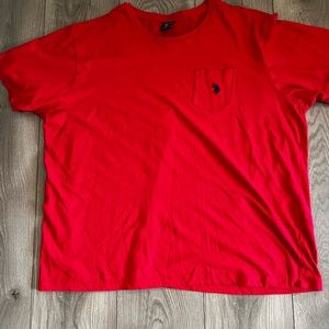 US Polo Assn Red Pocket Tee – Men’s XL – Classic Crew Neck – 100% Cotton Casual